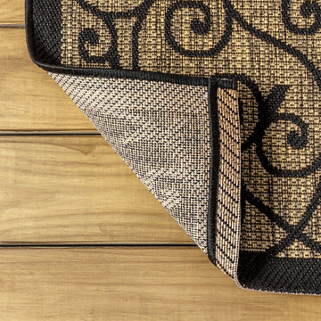 Madrid Vintage Filigree Textured Weave Indoor/outdoor Square Rug